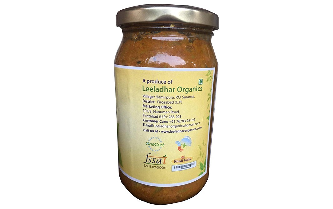 Leeladhar Organics Amla Pickle    Glass Jar  400 grams